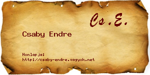 Csaby Endre névjegykártya